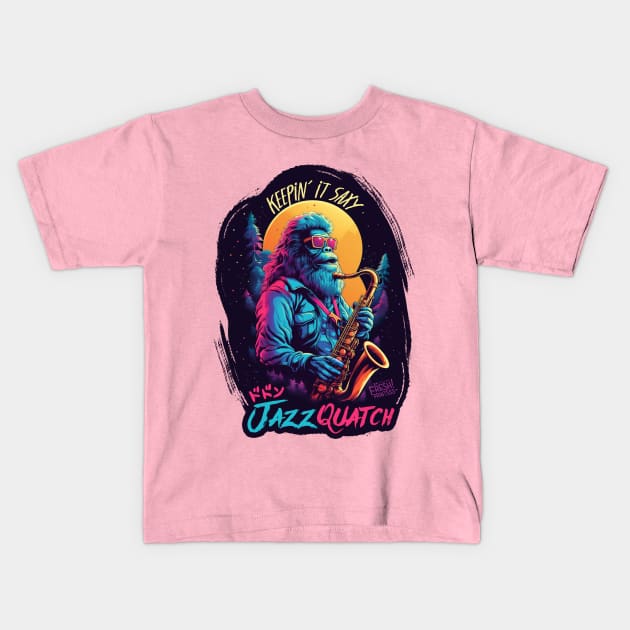 Jazzquatch (Back Design) Kids T-Shirt by Fresh! Printsss ™